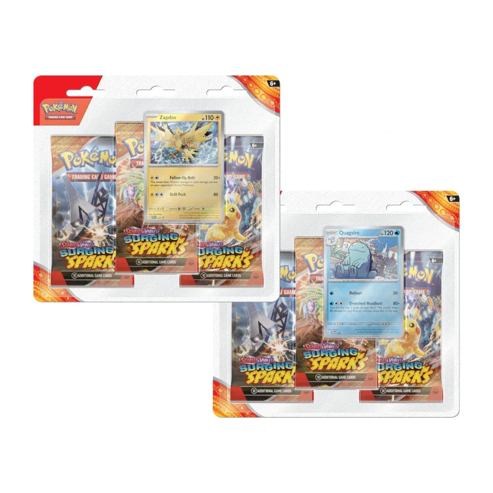 Pokémon TCG Escarlata y Púrpura Chispas Fulgurantes 3-Pack Blister – Español - Kadoplay