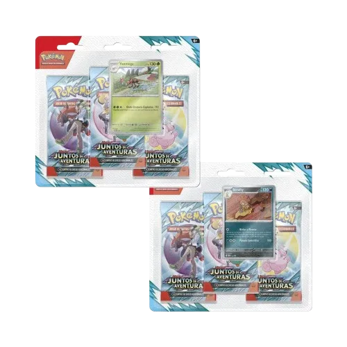 Pokémon TCG: Juntos de Aventuras – 3-Pack Blister – Pack de 2 (Yanmega + Scrafty) – Español - Kadoplay