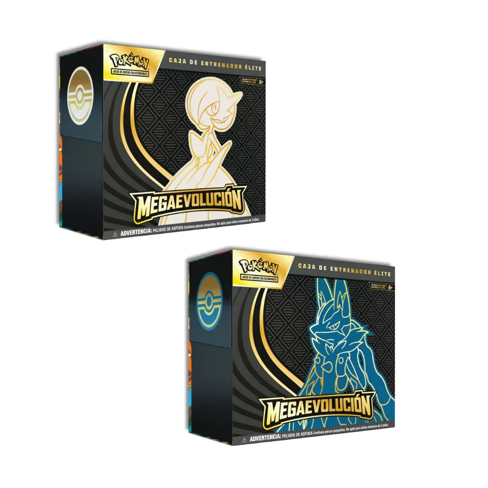 Pokémon TCG: Mega Evolution – Elite Trainer Box – Pack de 2 (Mega Lucario + Mega Gardevoir) – Español - Kadoplay