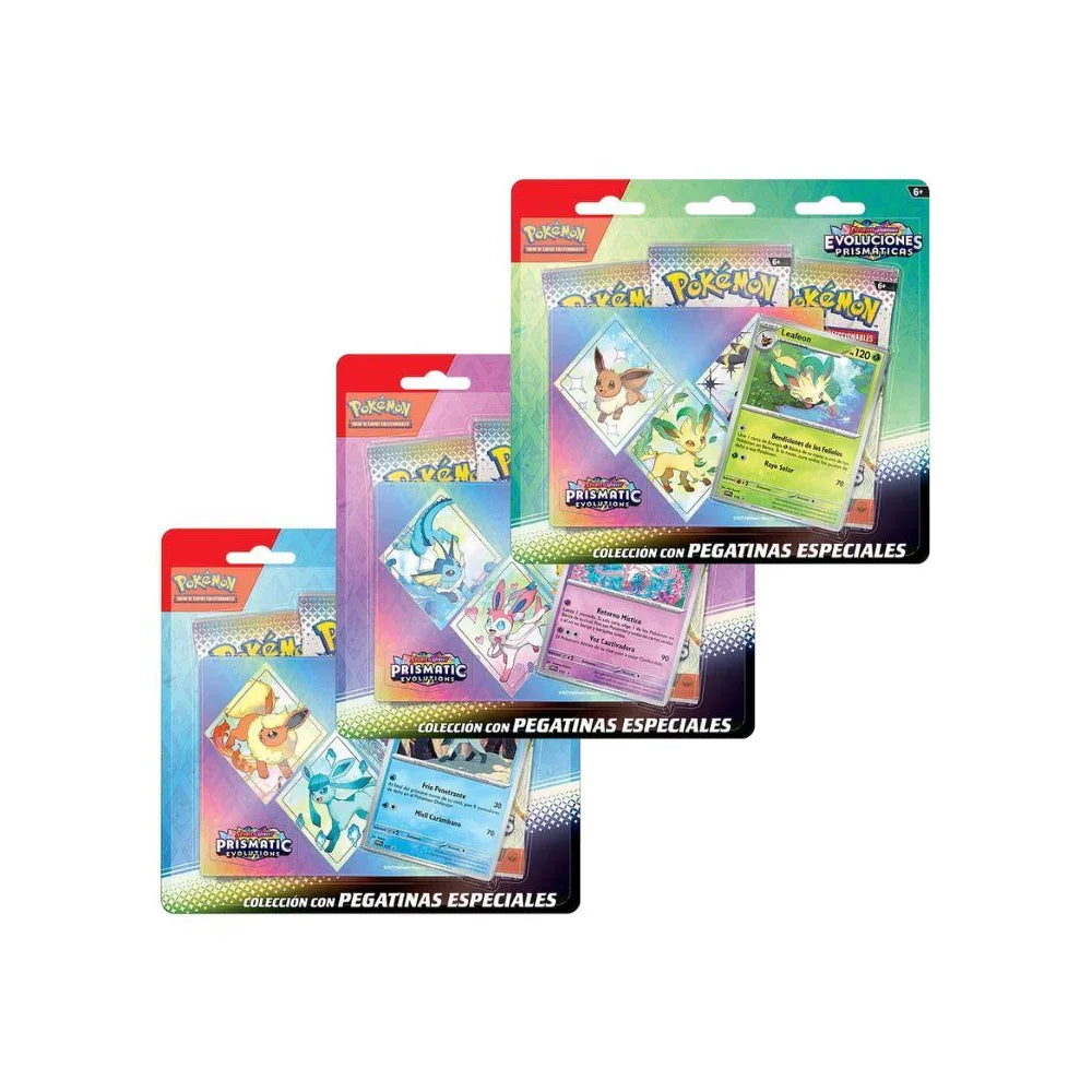 Pokémon TCG: Evoluciones Prismáticas – Tech Sticker Collection – Pack de 3 – Español - Kadoplay