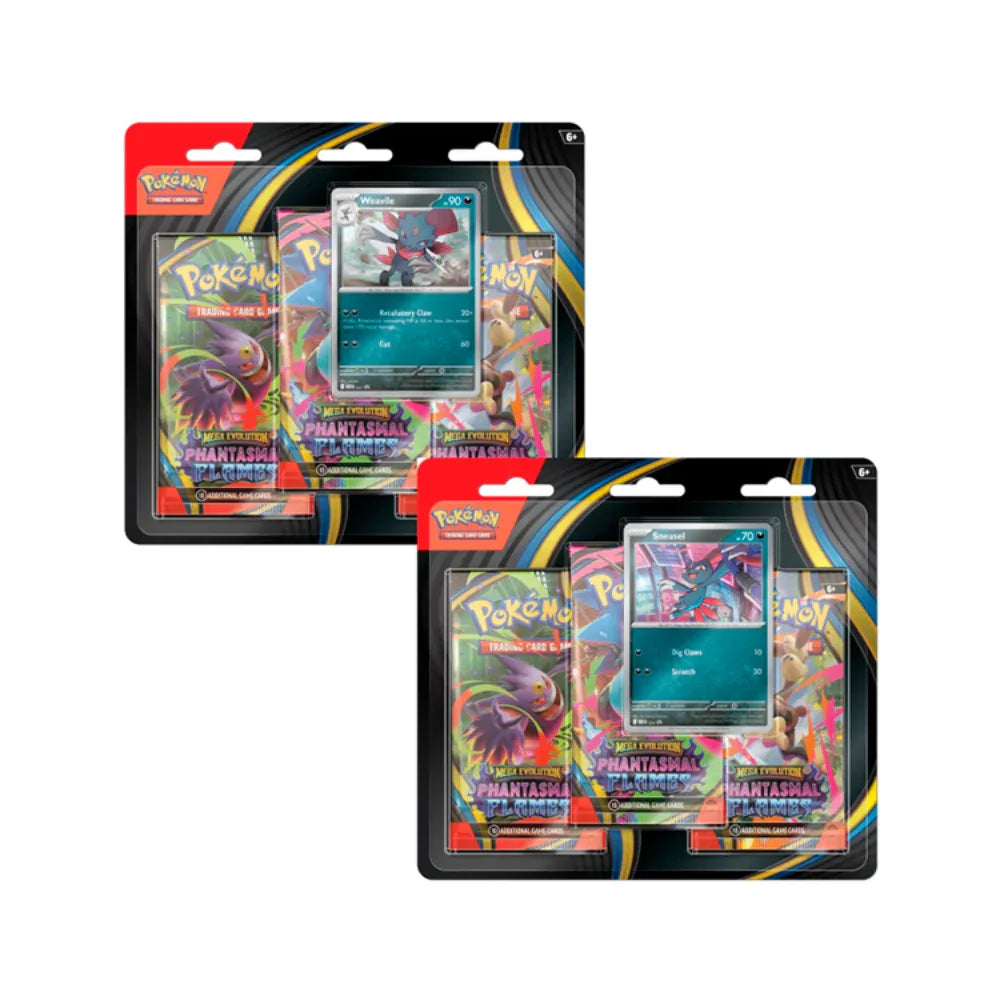 Pokémon TCG: Phantasmal Flames 3-Pack Booster – Pack de 2 (Weavile + Sneasel) – Inglés - Kadoplay