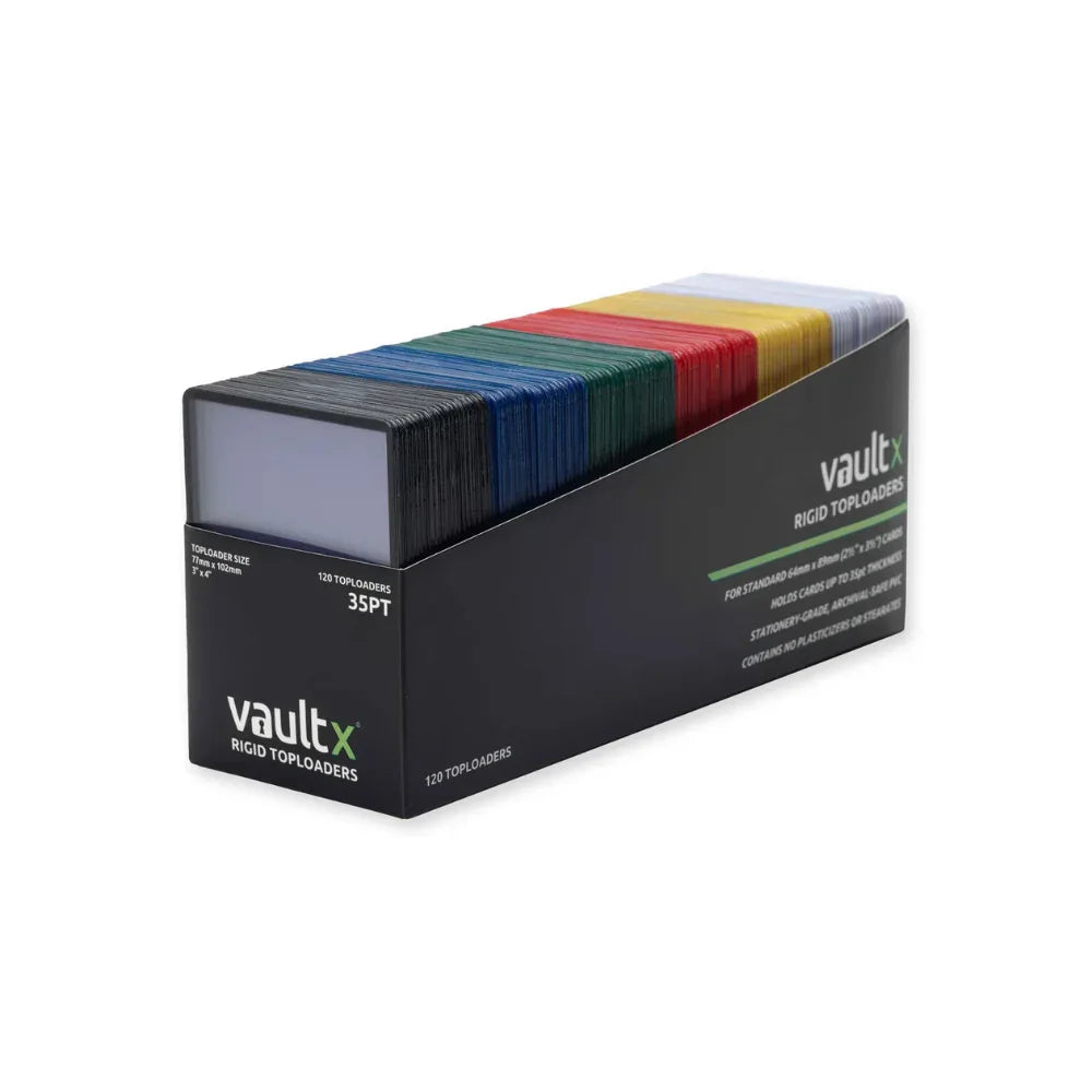 VaultX Seamless Rigid Toploaders 35pt Pack 120 (Multi Colores) - Kadoplay