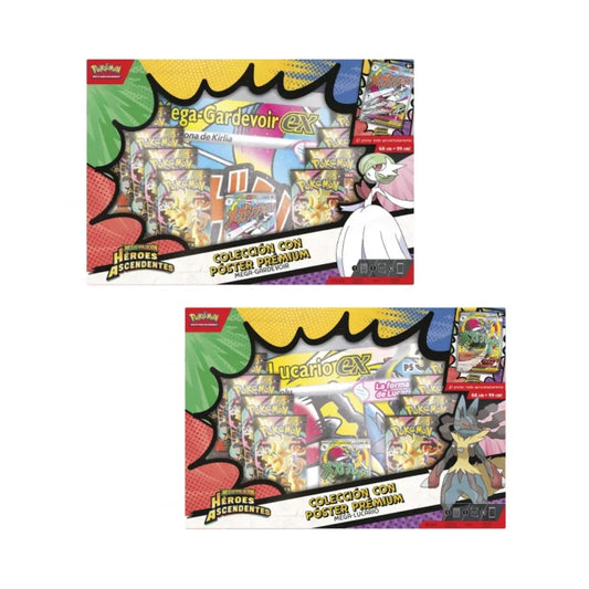 Pokémon TCG Pack Colección Póster Premium Mega Gardevoir / Lucario - Español - Kadoplay