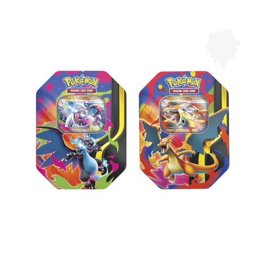 Pokémon TCG: Pack Tin Mega Charizard Y EX / Mega Charizard X - Inglés - Kadoplay