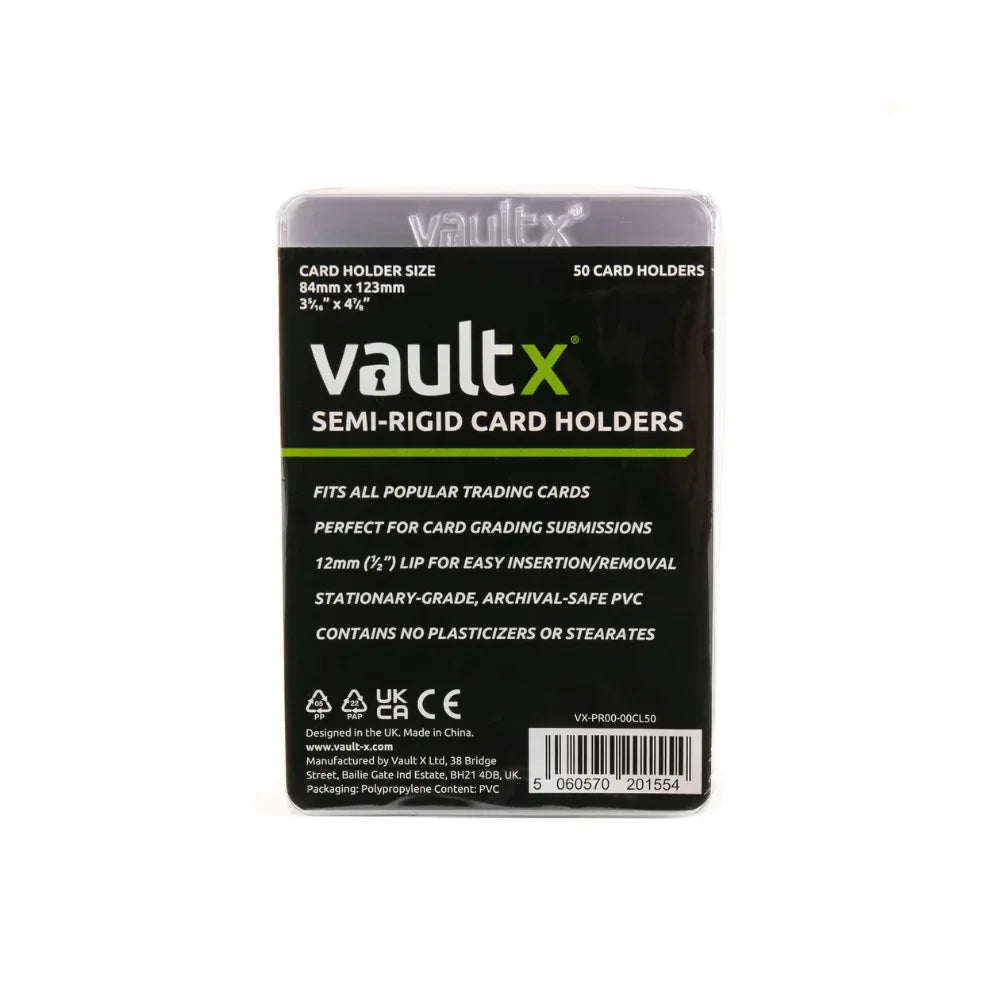 VaultX Semi-Rigid Card Holders 50 Pack Para Gradeo PSA - Kadoplay